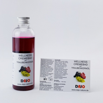 DAJO Wellness Cremebad mit TRAUBENKERNÖL, kleine Probe Geschenkflasche 95 ml